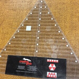 Creative Grids Clear Triangle Quilting Ruler in Clear with Red Accents